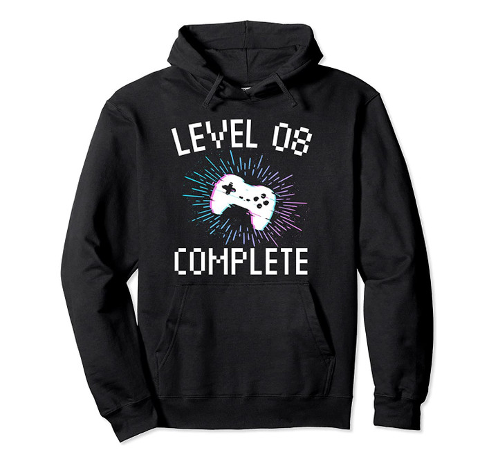8th Birthday Level 8 complete Funny Gift Gamer boy hoodie, T-Shirt, Sweatshirt