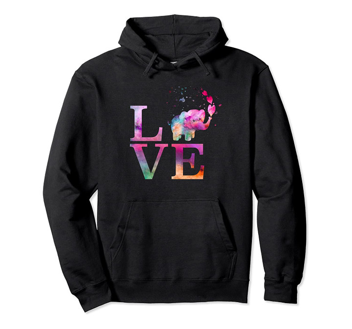 Colorful Baby Elephant Appreciation Day Love Heart Pink Gift Pullover Hoodie, T-Shirt, Sweatshirt