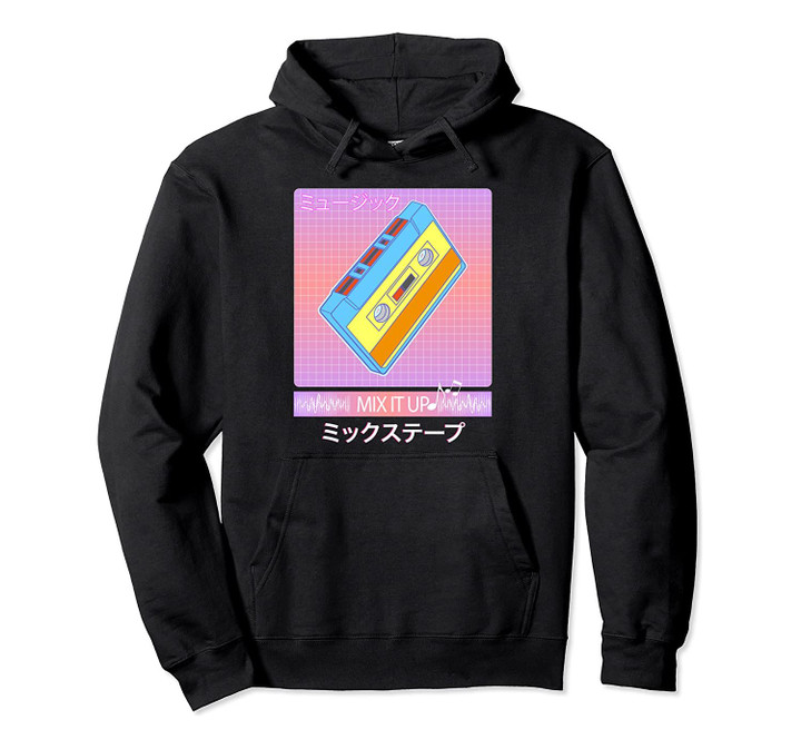 90s Japanese Otaku Aesthetic Mix Tape Art Vaporwave Pullover Hoodie, T-Shirt, Sweatshirt