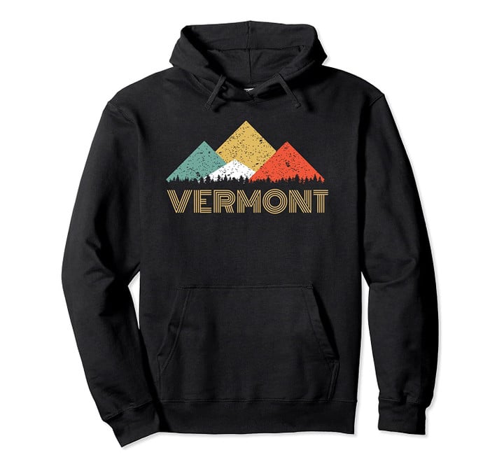 Retro Vermont Mountain Hoodie for Men Women and Kids, T-Shirt, Sweatshirt