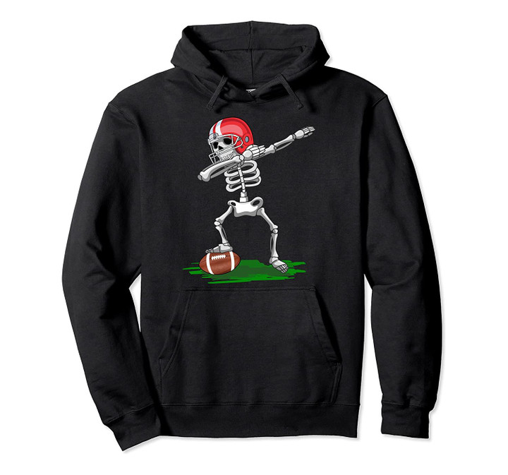 Dabbing Football Halloween Skeleton Tees - Costume Gifts Pullover Hoodie, T-Shirt, Sweatshirt