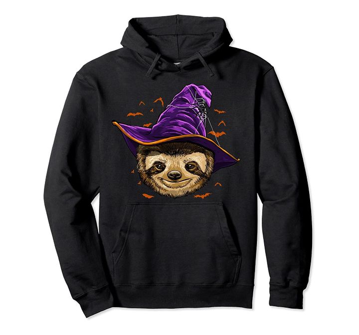 Sloth Witch Funny Halloween Gifts Lazy Sloth Lover Men Women Pullover Hoodie