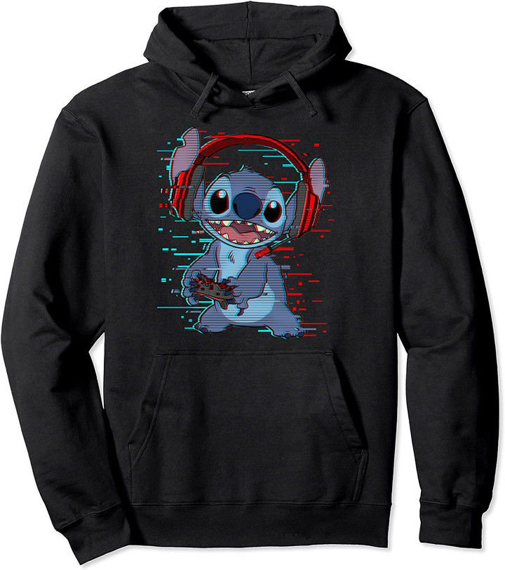Gamer Glitch Headset and Controller Pullover Hoodie