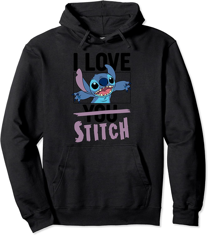 Valentines I love Stitch Pullover Hoodie