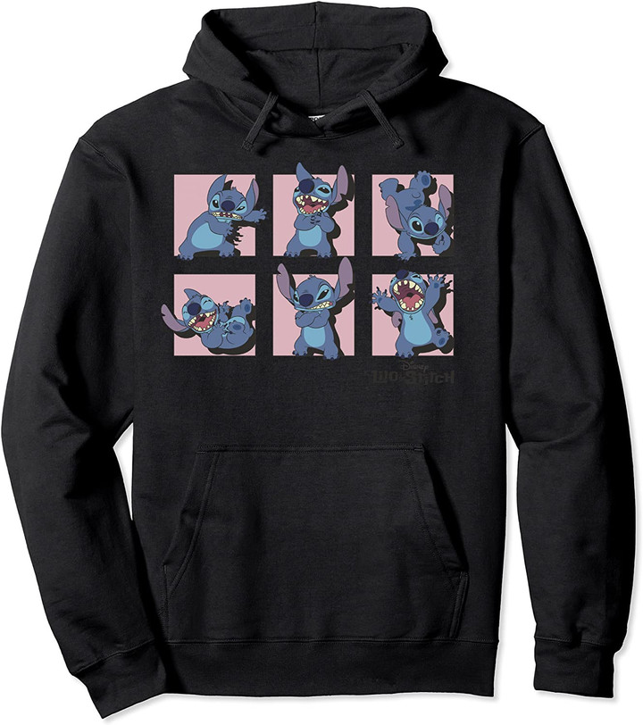 Poses Of Stitch Panels Pullover Hoodie