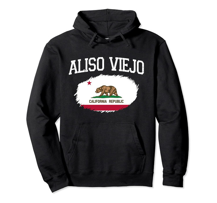 ALISO VIEJO CA CALIFORNIA Flag Vintage USA Sports Men Women Pullover Hoodie