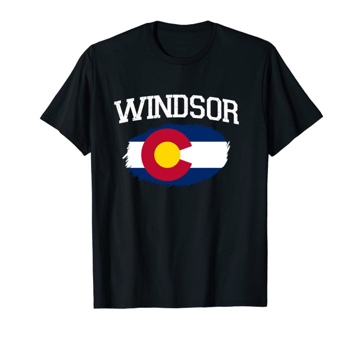 WINDSOR CO COLORADO Flag Vintage USA Sports Men Women Unisex T-Shirt