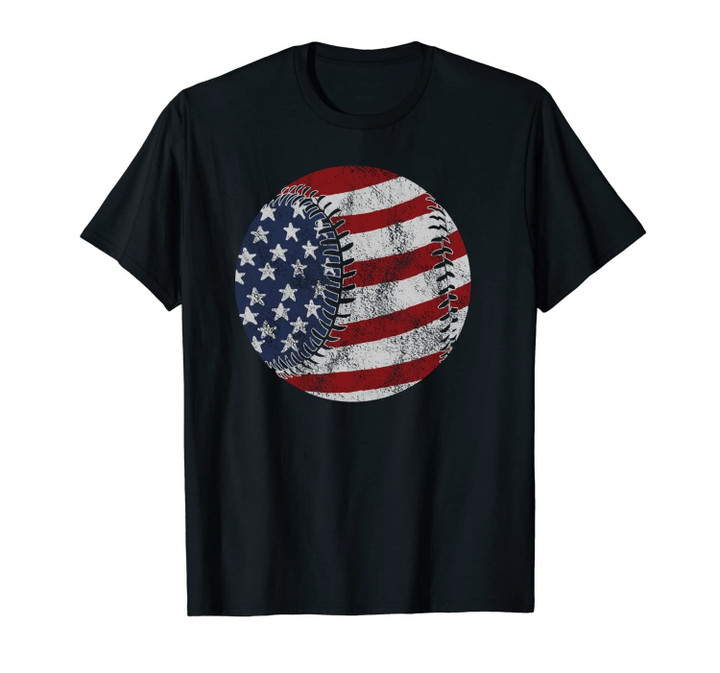 Baseball American Flag USA Patriotic Unisex T-Shirt