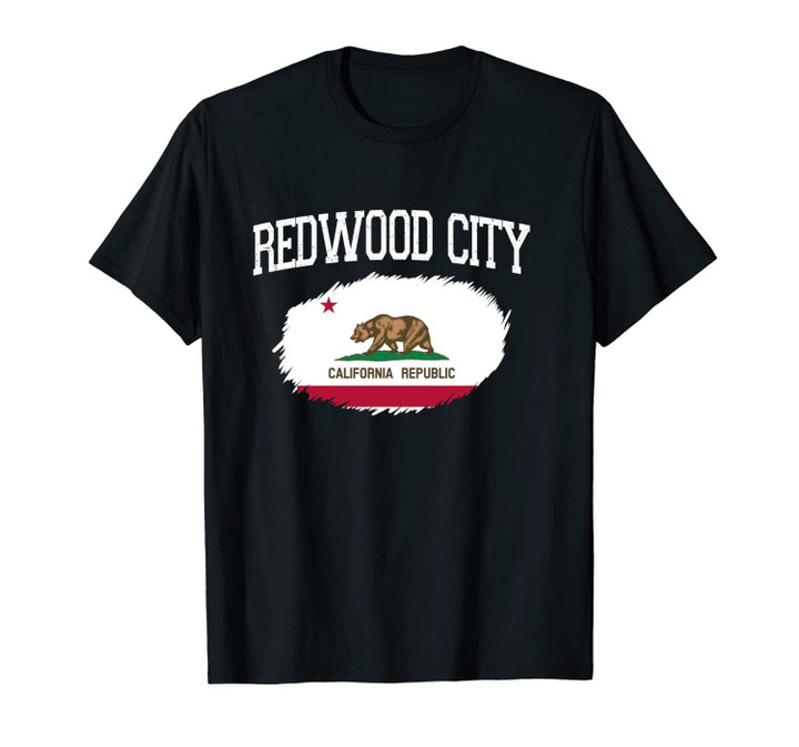 REDWOOD CITY CA CALIFORNIA Flag Vintage USA Sports Men Women Unisex T-Shirt
