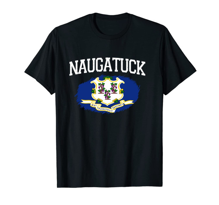 NAUGATUCK CT CONNECTICUT Flag Vintage USA Sports Men Women Unisex T-Shirt
