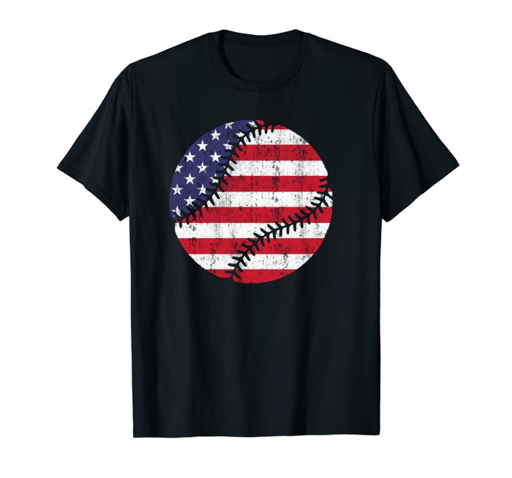 American Flag Baseball USA Flag Unisex T-Shirt