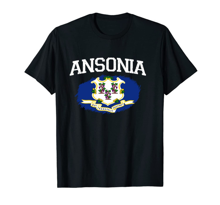 ANSONIA CT CONNECTICUT Flag Vintage USA Sports Men Women Unisex T-Shirt