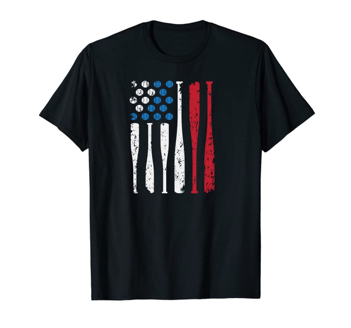 USA Flag Baseball Fan Unisex T-Shirt American Baseball Lover Gift