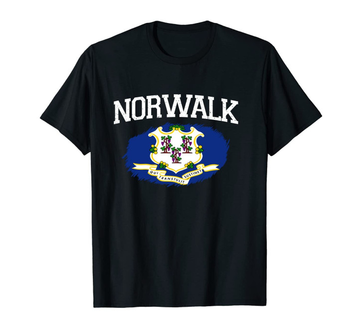 NORWALK CT CONNECTICUT Flag Vintage USA Sports Men Women Unisex T-Shirt