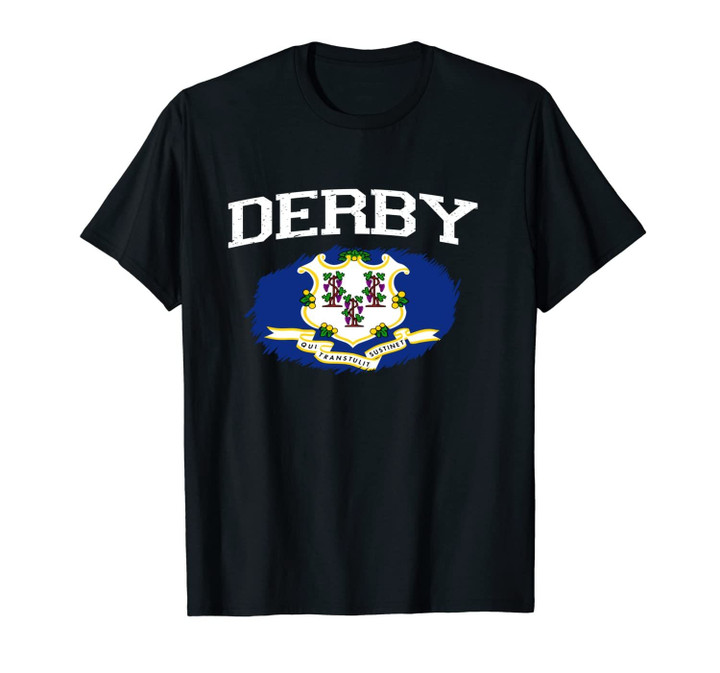 DERBY CT CONNECTICUT Flag Vintage USA Sports Men Women Unisex T-Shirt