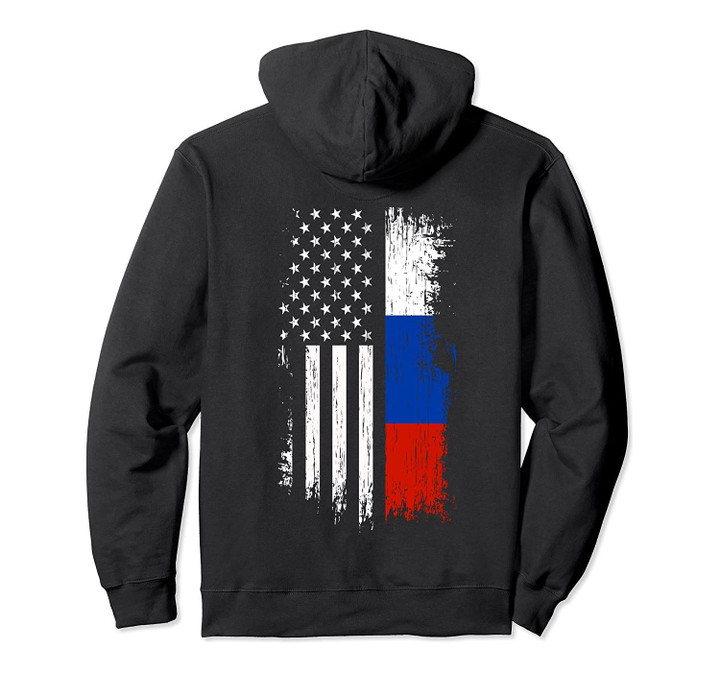 Russian American Flag Hoodie - Pride Russia USA Hoodies, T-Shirt, Sweatshirt