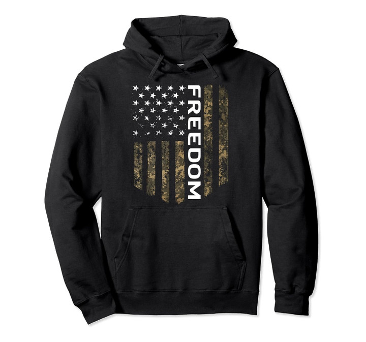 Patriotic American Flag Camo Freedom USA Patriot Gift Pullover Hoodie