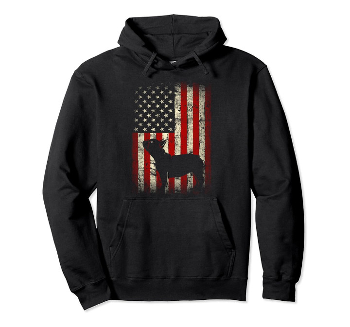 Patriotic USA Flag French Bulldog Design for Frenchie Owners Pullover Hoodie