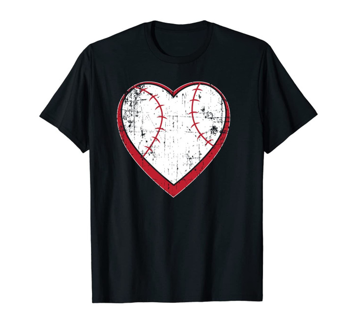 Baseball Heart Vintage Ball Valentine's Day Kids Boys Gifts Unisex T-Shirt