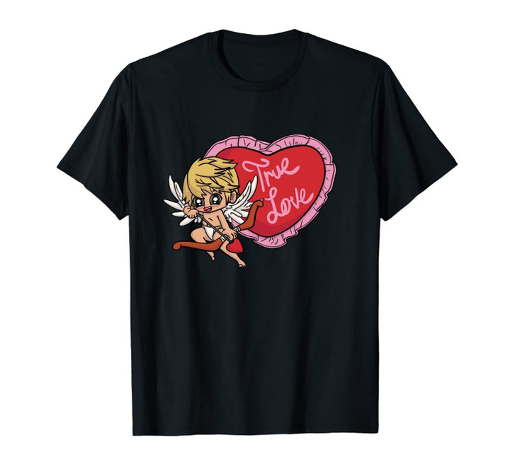 Valentines day cupid cherub true love frilly heart gift Unisex T-Shirt