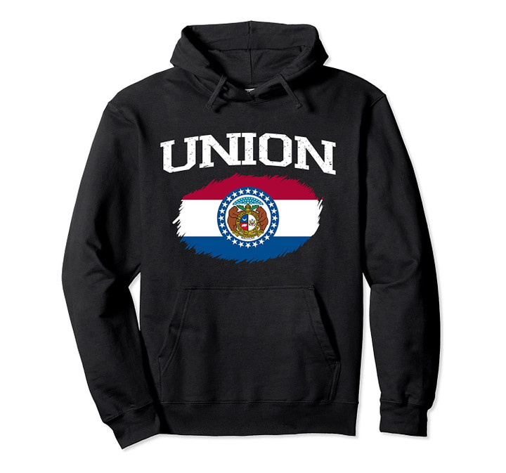 UNION MO MISSOURI Flag Vintage USA Sports Men Women Pullover Hoodie