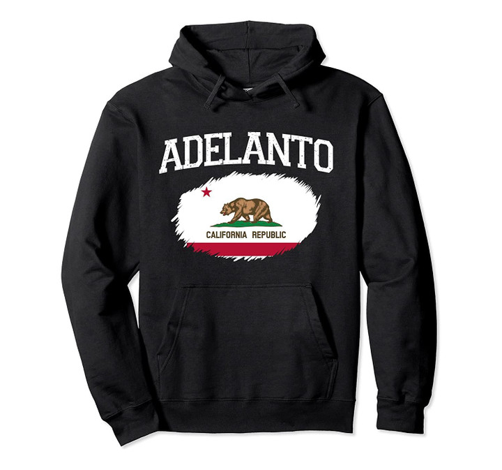 ADELANTO CA CALIFORNIA Flag Vintage USA Sports Men Women Pullover Hoodie