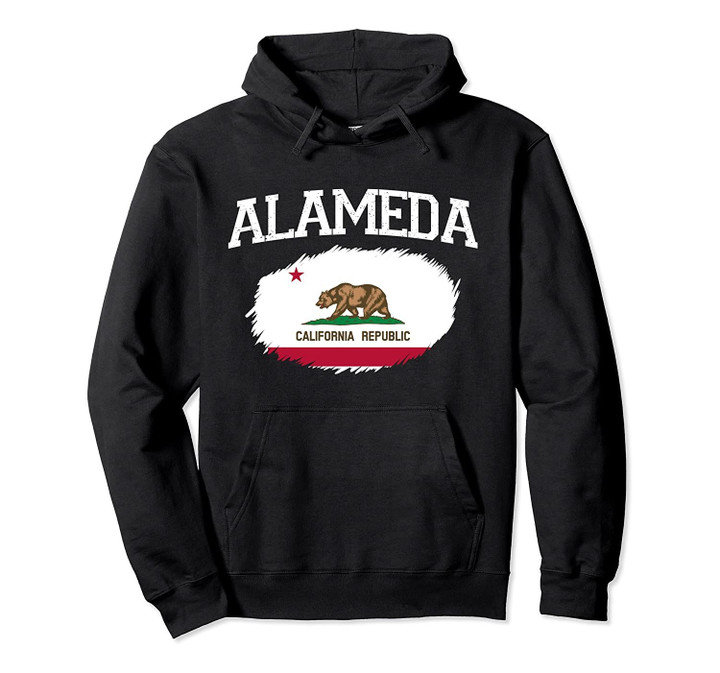 ALAMEDA CA CALIFORNIA Flag Vintage USA Sports Men Women Pullover Hoodie