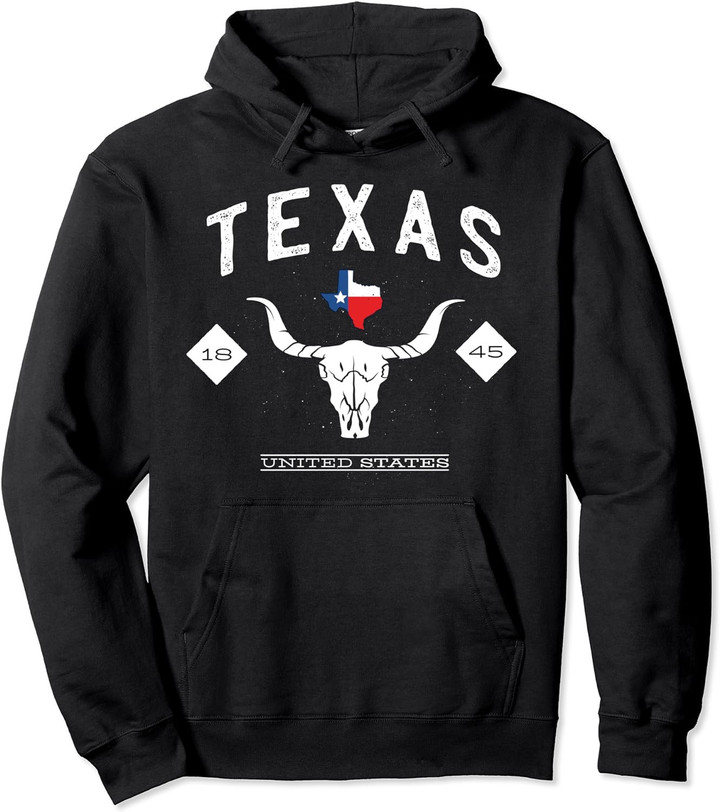 Texas 1845 Vintage United States Pullover Hoodie