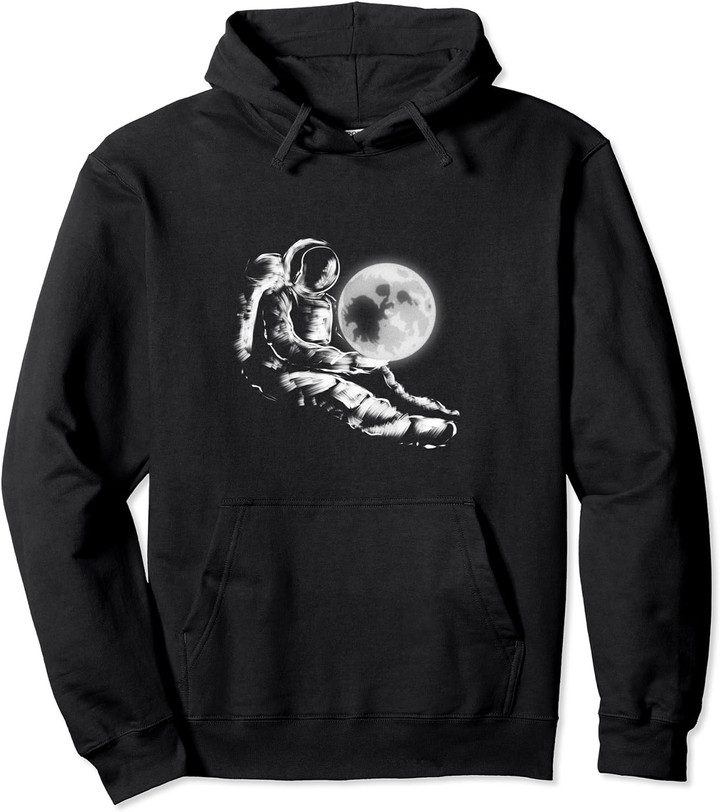 Astronaut Holding The Moon Spaceman Cosmic Space Pullover Hoodie