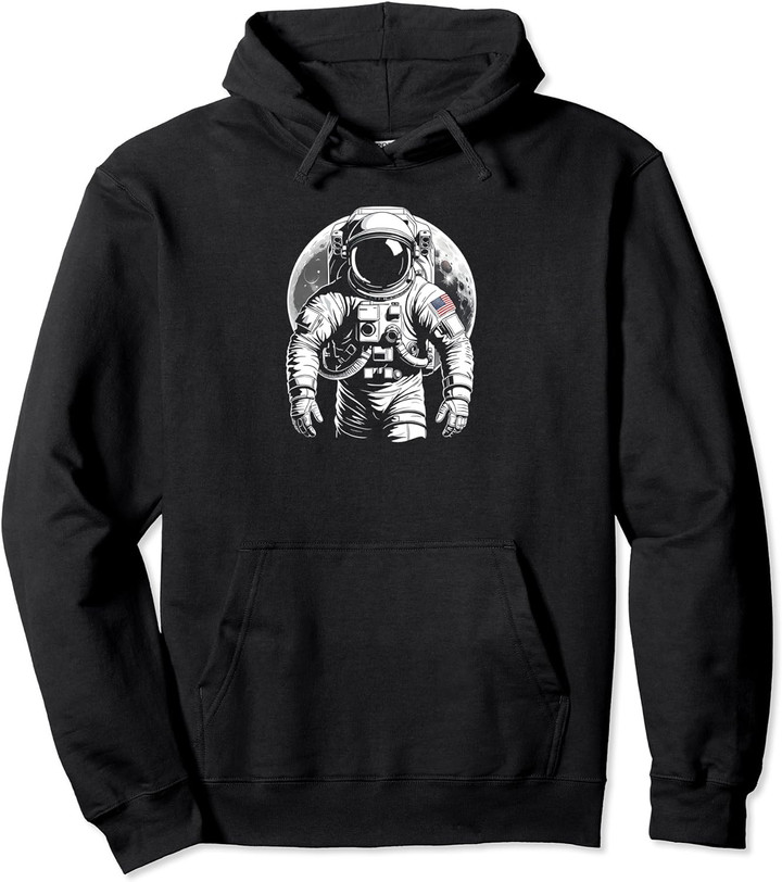 Astronaut Spacewalk | Lunar Explorer Tee | Space Enthusiast Pullover Hoodie