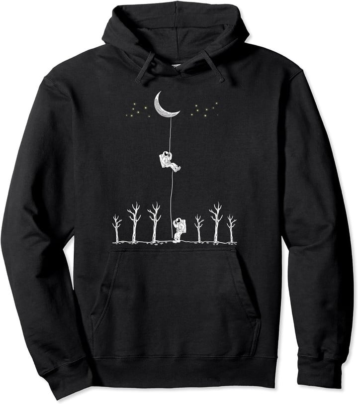 Moon Astronaut Funny Galaxy Spaceman Space Lover Gift Pullover Hoodie