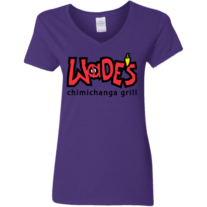 Wades Grill Womens V-Neck T-Shirt