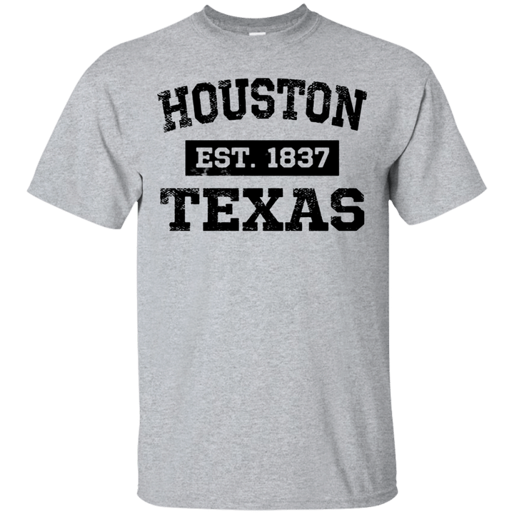Houston Texas T Shirt Est 1837 Distressed Black