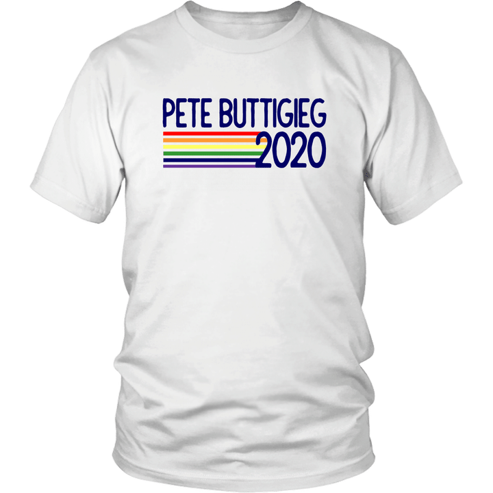 Mayor Pete Buttigieg 2020 Retro Pride Rainbow design T-Shirt
