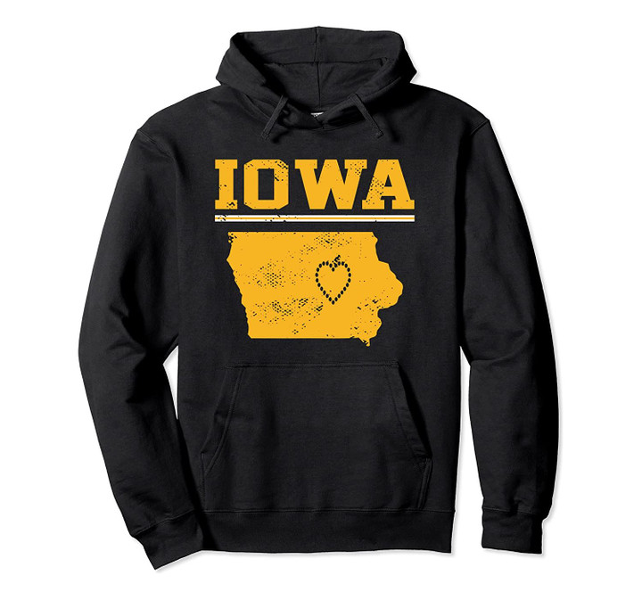 Iowa State Home Retro Vintage Heart Iowa Lovers Gift Pullover Hoodie, T Shirt, Sweatshirt