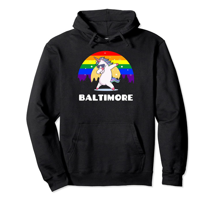 Baltimore Maryland - LGBTQ Gay Pride Rainbow Pullover Hoodie, T Shirt, Sweatshirt