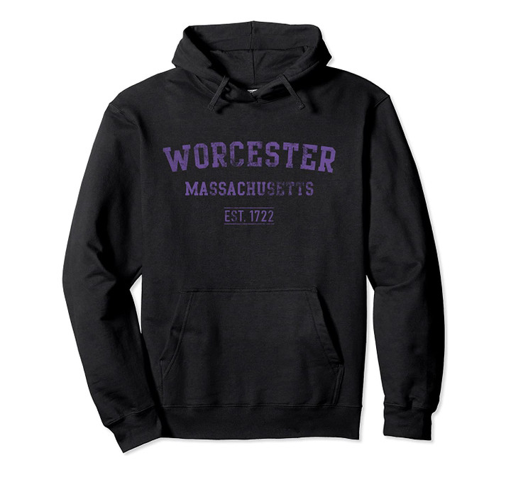 Worcester Massachusetts Distressed Text Sport Style Pullover Hoodie, T Shirt, Sweatshirt