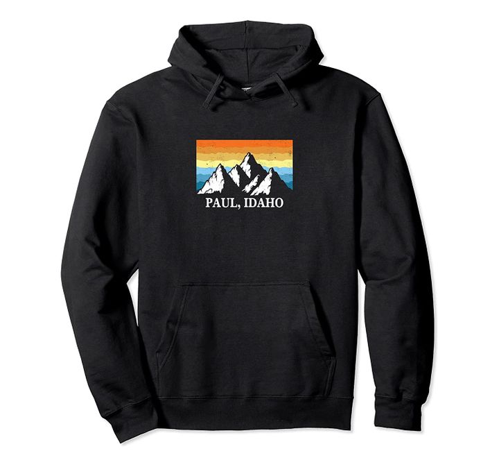 Vintage Paul, Idaho Mountain Hiking Souvenir Print Pullover Hoodie, T Shirt, Sweatshirt