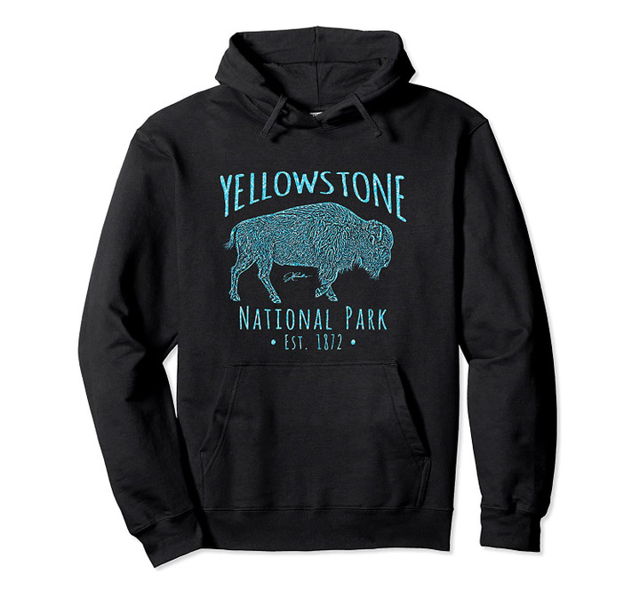 JCombs: Yellowstone National Park, Walking Bison Hoodie, T Shirt, Sweatshirt