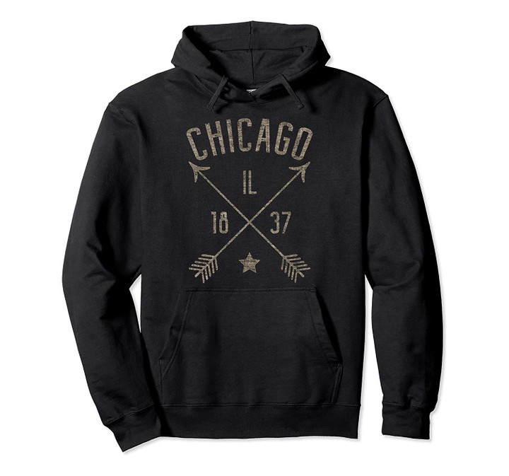 Chicago IL Hoodie Distressed Boho Style Home City, T Shirt, Sweatshirt