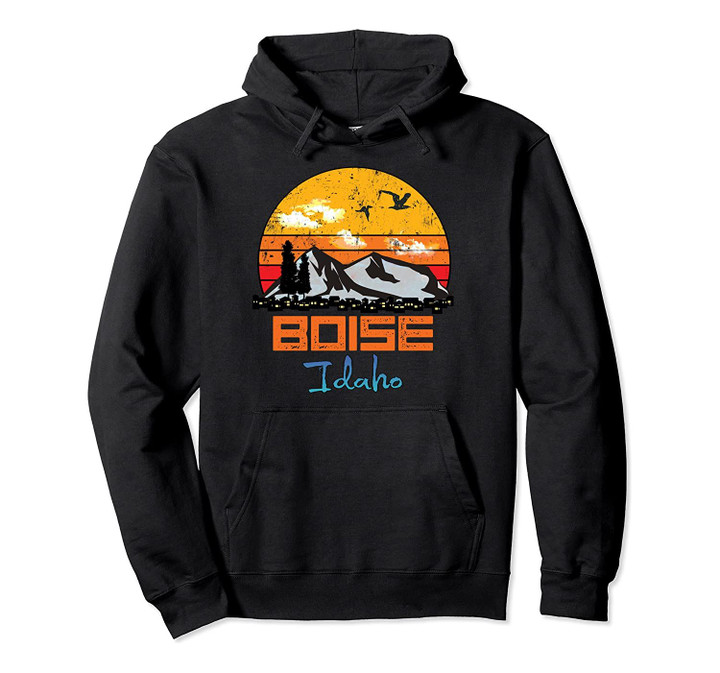 Vintage Retro Boise Idaho Hoodie Gift, T Shirt, Sweatshirt