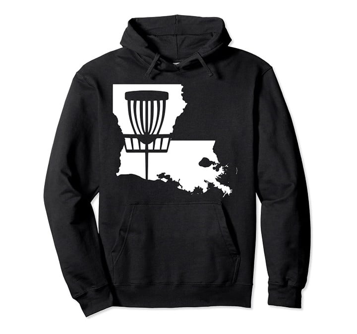 Louisiana Disc Golf State with Basket Graphic Pullover Hoodie, T Shirt, Sweatshirt