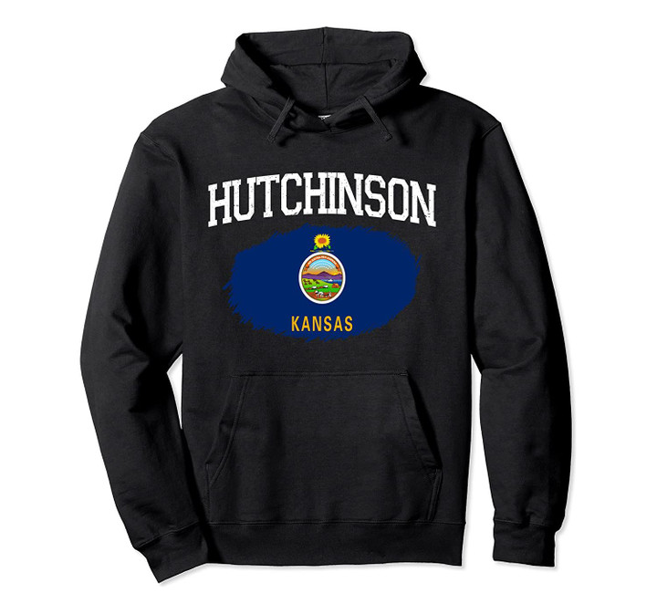 HUTCHINSON KS KANSAS Flag Vintage USA Sports Men Women Pullover Hoodie, T Shirt, Sweatshirt
