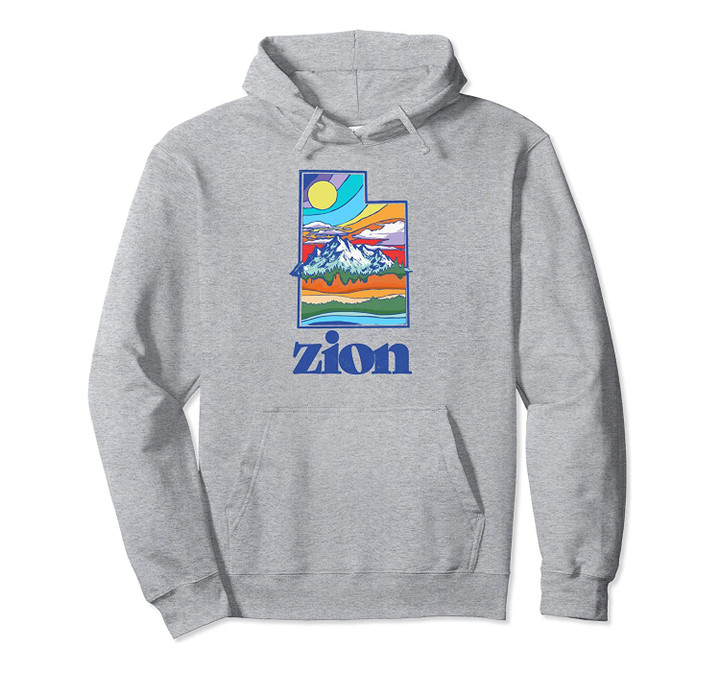 Zion Utah Vintage Nature Outdoor Graphic Pullover Hoodie T Shirt Sweatshirt