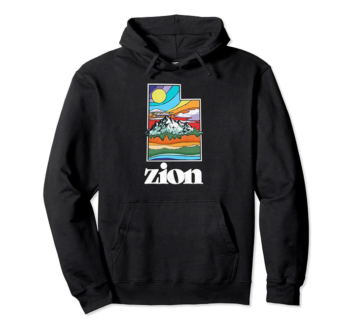 Zion Utah Vintage Nature Outdoor Graphic Pullover Hoodie T Shirt Sweatshirt