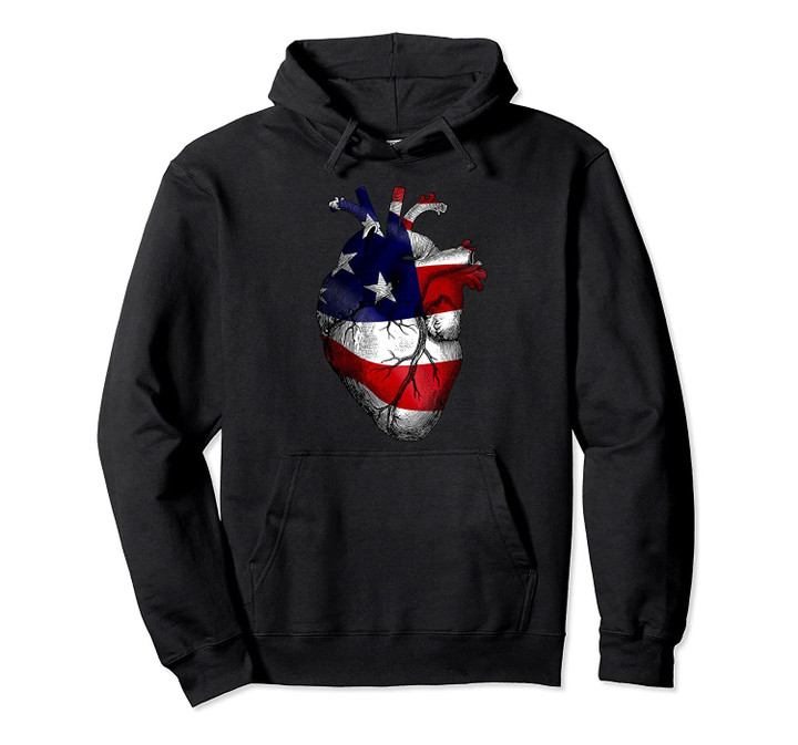 America Flag Heart USA Independence 4th July Texas NY Pullover Hoodie, T Shirt, Sweatshirt