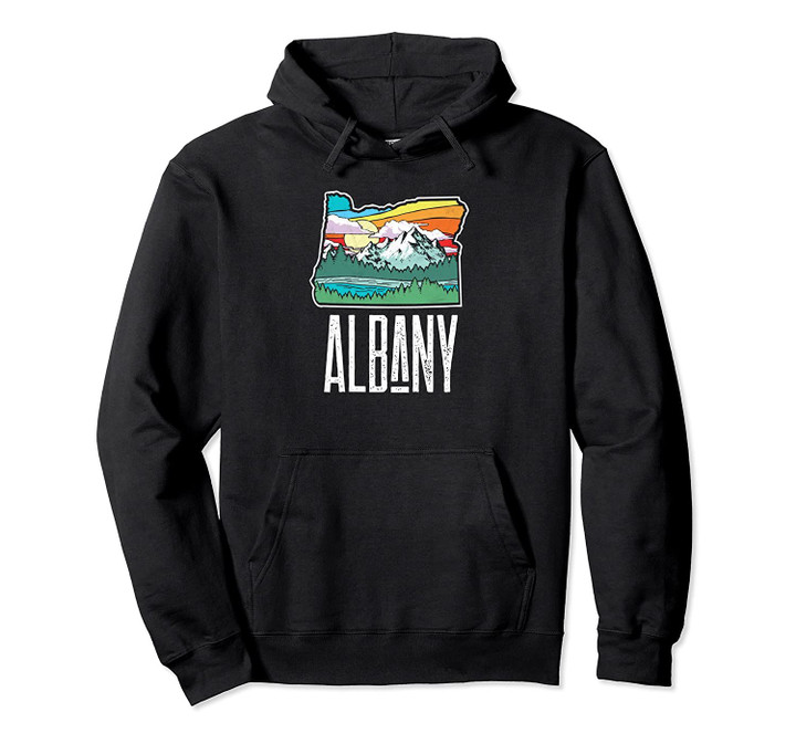 Albany Vintage Oregon Nature & Outdoors Retro Graphic Pullover Hoodie, T Shirt, Sweatshirt