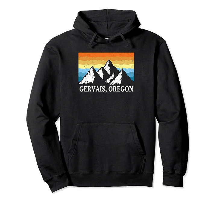 Vintage Gervais, Oregon Mountain Hiking Souvenir Print Pullover Hoodie, T Shirt, Sweatshirt
