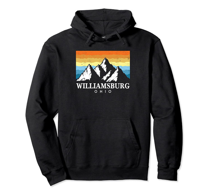 Vintage Williamsburg, Ohio Mountain Hiking Souvenir Print Pullover Hoodie, T Shirt, Sweatshirt