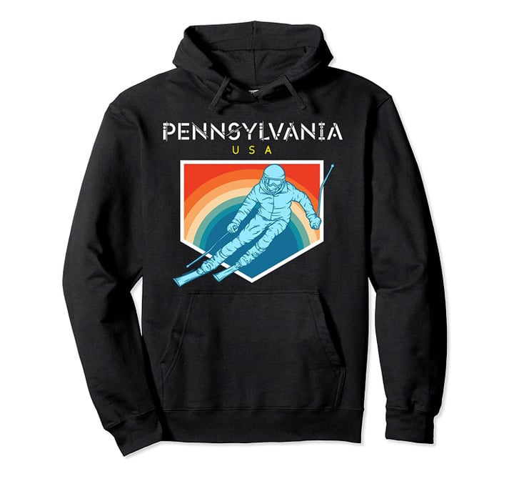 Pennsylvania - USA Ski Resort 1980s Retro Pullover Hoodie, T Shirt, Sweatshirt